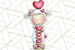 Valentine Animals Clipart Cute Cartoon Characters PNG Product Image 3
