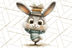 Bookish Bunnies PNG Clipart, Cozy Bunny Reading Product Image 3