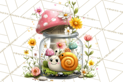 Spring Mini World Clipart, Cute Kawaii Garden Scenes PNG Product Image 3