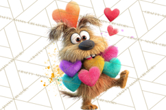 Kawaii Valentine Animals, Cute Heart Love Animals Png Product Image 3