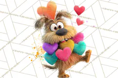 Kawaii Valentine Animals, Cute Heart Love Animals Png Product Image 3