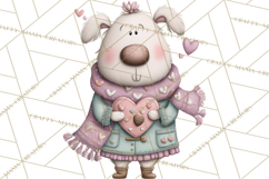 Valentine Dog Clipart PNG, Cute Valentine Dogs, Kids Product Image 3