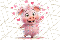 Kawaii Valentine Animals, Cute Heart Love Animals Png Product Image 4