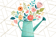 Spring Garden Tools and Floral Gardening Clipart PNG Product Image 4
