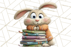 Bookish Bunnies PNG Clipart, Cozy Bunny Reading Product Image 4