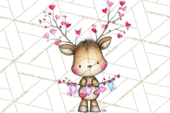Valentine Animals Clipart Cute Cartoon Characters PNG Product Image 5
