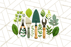 Spring Garden Tools and Floral Gardening Clipart PNG Product Image 5
