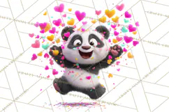 Kawaii Valentine Animals, Cute Heart Love Animals Png Product Image 5