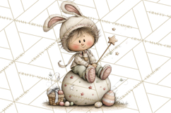 Easter Kids Clipart, Cute Easter Children, Bunny Ear Png Product Image 5