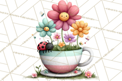 Spring Mini World Clipart, Cute Kawaii Garden Scenes PNG Product Image 2