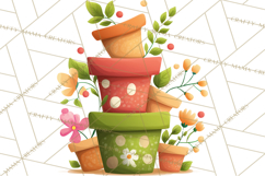 Spring Garden Tools and Floral Gardening Clipart PNG Product Image 2