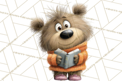 Bookish Bears PNG Clipart, Cozy Bear Reading, Cute Cartoon Product Image 2
