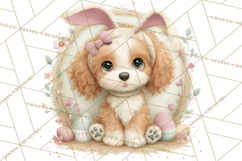 Watercolor Easter Animals Clipart, Cute Animals in Nests Png Product Image 2
