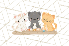 Kawaii Cat Clipart, Cute Kitten PNG, Fun Cat Illustrations Product Image 3