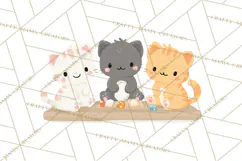 Kawaii Cat Clipart, Cute Kitten PNG, Fun Cat Illustrations Product Image 3