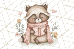 Valentine Animals Reading Books Clipart, Heart Storytime PNG Product Image 2