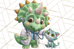 Dinosaur Veterinarian Clipart Cute Pet Care PNG Product Image 2