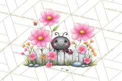Spring Mini World Clipart, Cute Kawaii Garden Scenes PNG Product Image 3