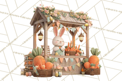 Easter Bunny PNG Clipart Spring Market Stall Eggs Basket Product Image 3