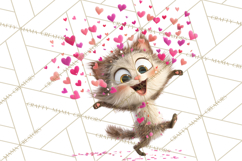 Kawaii Valentine Animals, Cute Heart Love Animals Png Product Image 3