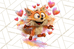 Kawaii Valentine Animals, Cute Heart Love Animals Png Product Image 4