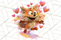 Kawaii Valentine Animals, Cute Heart Love Animals Png Product Image 4