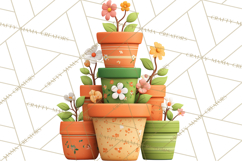 Spring Garden Tools and Floral Gardening Clipart PNG Product Image 4