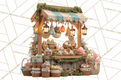 Easter Bunny PNG Clipart Spring Market Stall Eggs Basket Product Image 5