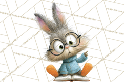 Bookish Bunnies PNG Clipart, Cozy Bunny Reading Product Image 5