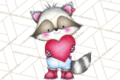 Valentine Animals Clipart Cute Cartoon Characters PNG Product Image 5