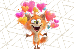 Kawaii Valentine Animals, Cute Heart Love Animals Png Product Image 5