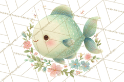Ocean Baby Animals Clipart PNG, Cute Sea Animals Watercolor Product Image 5