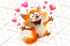 Kawaii Valentine Animals, Cute Heart Love Animals Png Product Image 2