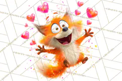 Kawaii Valentine Animals, Cute Heart Love Animals Png Product Image 2