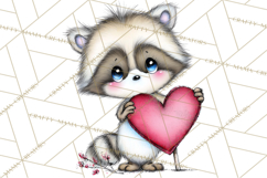 Valentine Animals Clipart Cute Cartoon Characters PNG Product Image 2