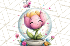 Spring Mini World Clipart, Cute Kawaii Garden Scenes PNG Product Image 2