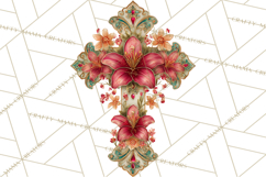 Easter Lily Cross Clipart, Pastel Bold Christian Crosses Png Product Image 2