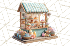 Easter Bunny PNG Clipart Spring Market Stall Eggs Basket Product Image 3