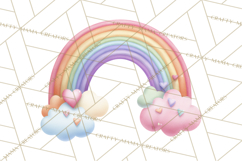 Rainbow Clipart, Pastel Rainbow Clip Art PNG, Spring Color Product Image 4