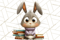 Bookish Bunnies PNG Clipart, Cozy Bunny Reading Product Image 5