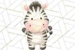 Watercolor Baby Animals, Cute Kawaii Forest Zoo Farm Ocean Product Image 5