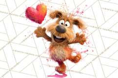 Kawaii Valentine Animals, Cute Heart Love Animals Png Product Image 5