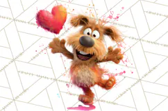 Kawaii Valentine Animals, Cute Heart Love Animals Png Product Image 5
