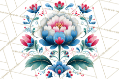 Polish Folk Botanical Clipart, Floral Animals Png Product Image 2