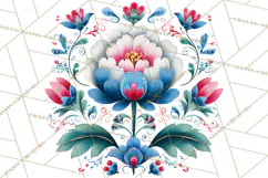 Polish Folk Botanical Clipart, Floral Animals Png Product Image 2
