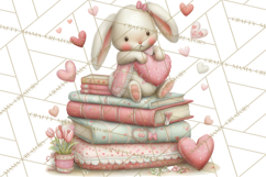 Valentine Reading Animals Clipart for Classroom Crafts Product Image 2