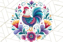 Polish Folk Botanical Clipart, Floral Animals Png Product Image 3
