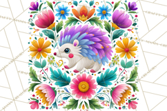Polish Folk Botanical Clipart, Floral Animals Png Product Image 4