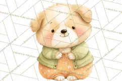 Spring Pets Clipart PNG, Cute Baby Animals Watercolor Product Image 4