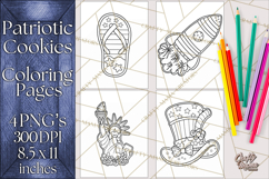 Patriotic Cookie Coloring Pages USA Dessert Theme Product Image 1